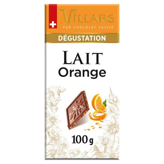 Villars tablette chocolat au lait orange 100g