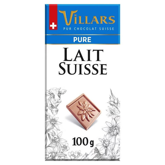 Villars tablette dégustation chocolat au lait suisse 100g
