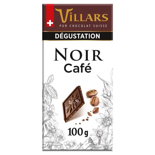 Villars tablette dégustation chocolat noir aux pépites de café 100g
