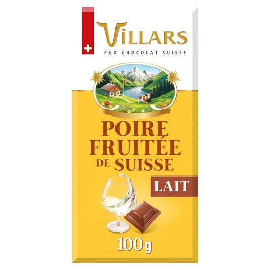 Villars tablette larmes de poire williams chocolat lait 100g